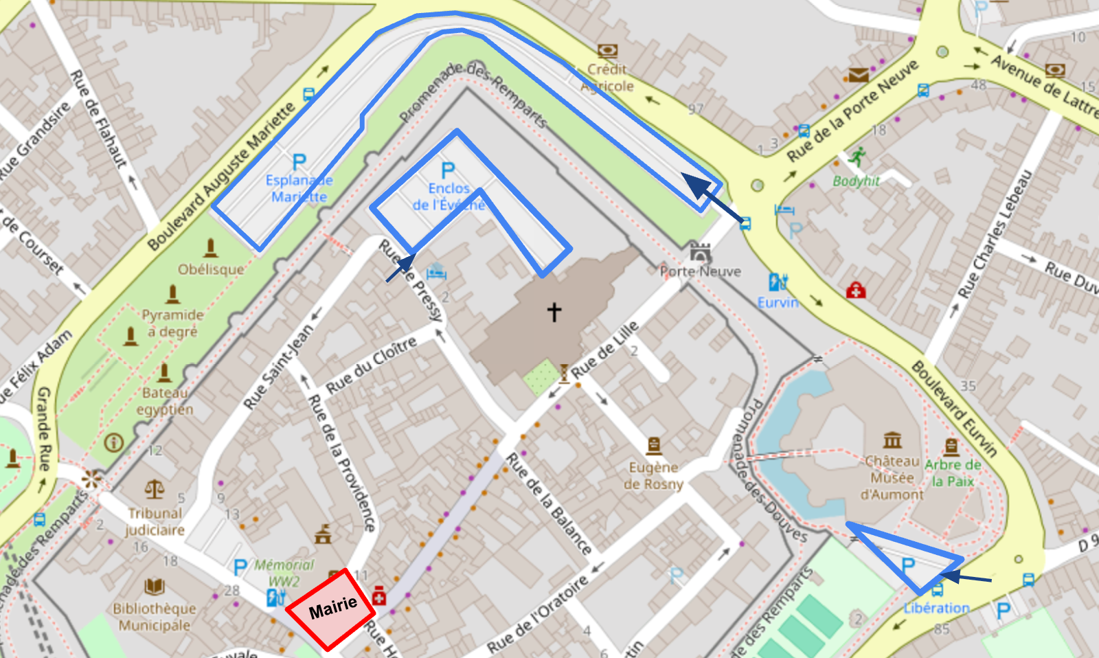 Plan des parkings
